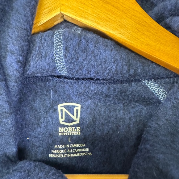 Women's Navy Blue Cowl Neck Sweatshirt - Picture 3 of 4